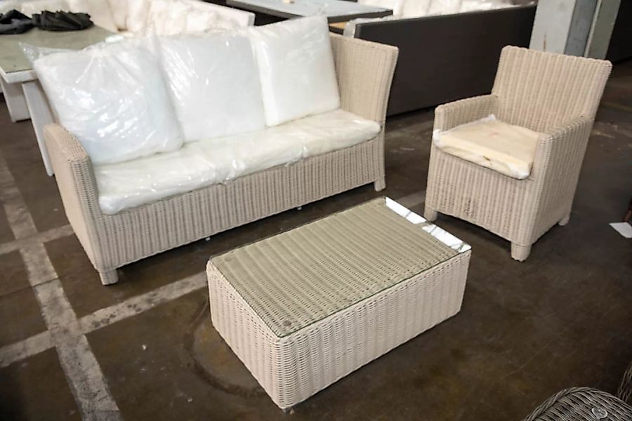 #HBM 2824: 3er Sofa Bermeo + Stuhl Fontana mit Tisch Tessera 5mm-perlweiß günstig online kaufen
