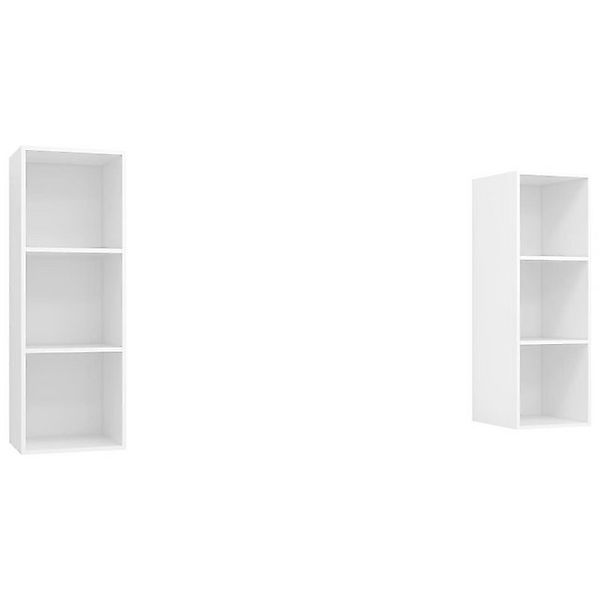 furnicato TV-Schrank TV-Wandschränke 2 Stk. Weiß Holzwerkstoff (1-St) günstig online kaufen