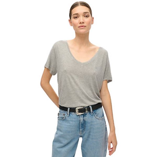 Superdry  T-Shirt T-shirt flammé à col V et texte brodé femme  Studio günstig online kaufen