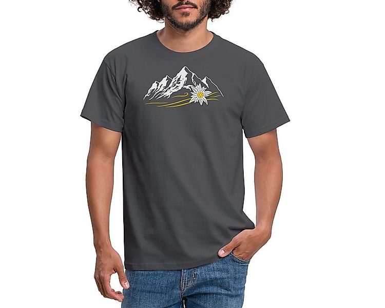 Spreadshirt T-Shirt Berglandschaft Bergliebe Alpen Mit Edelweiß Männer T-Sh günstig online kaufen