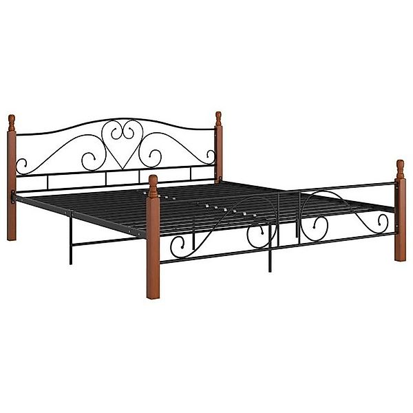 vidaXL Bettgestell Bettgestell Schwarz Metall 200x200 cm Doppelbett Bett Be günstig online kaufen