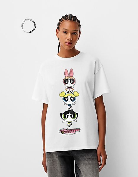 Bershka Oversize-T-Shirt Powerpuff Girls Mit Kurzen Ärmeln Damen 10-12 Grbr günstig online kaufen