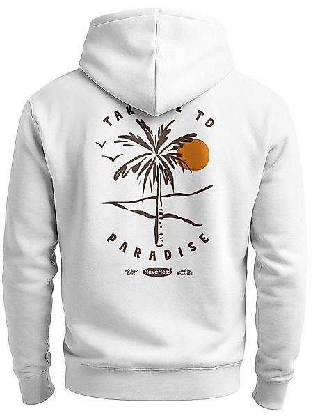 Neverless Sweatjacke Herren Sweatjacke Backprint Palme Graphic Design Zipja günstig online kaufen