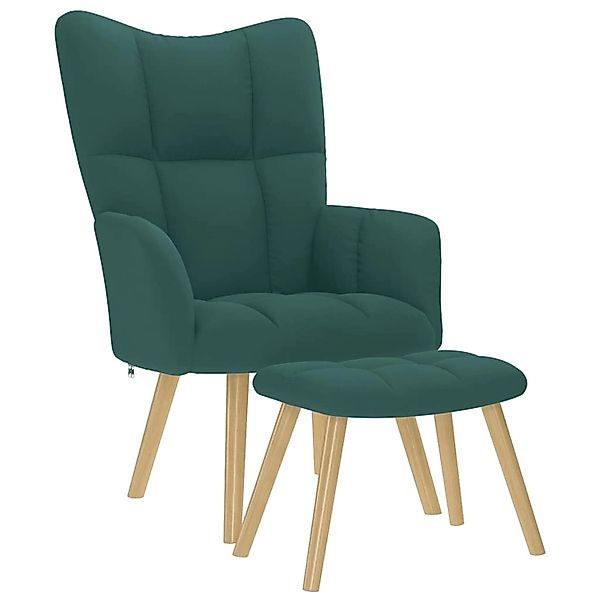 vidaXL Relaxsessel mit Hocker Dunkelgrün Stoff 4016783 günstig online kaufen
