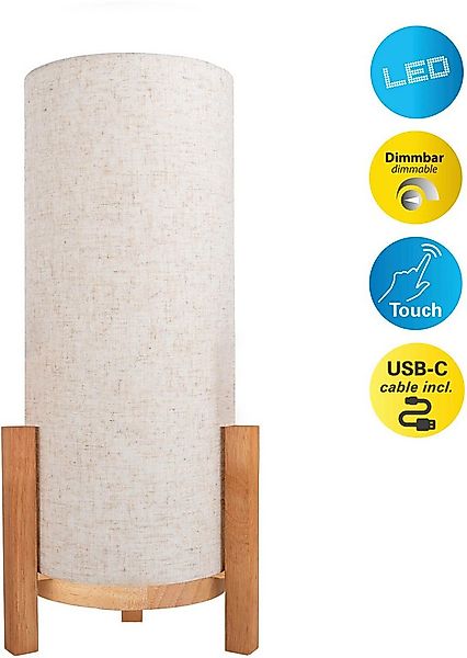 näve LED Tischleuchte Madita, Ein-/Ausschalter, LED wechselbar, Warmweiß, A günstig online kaufen