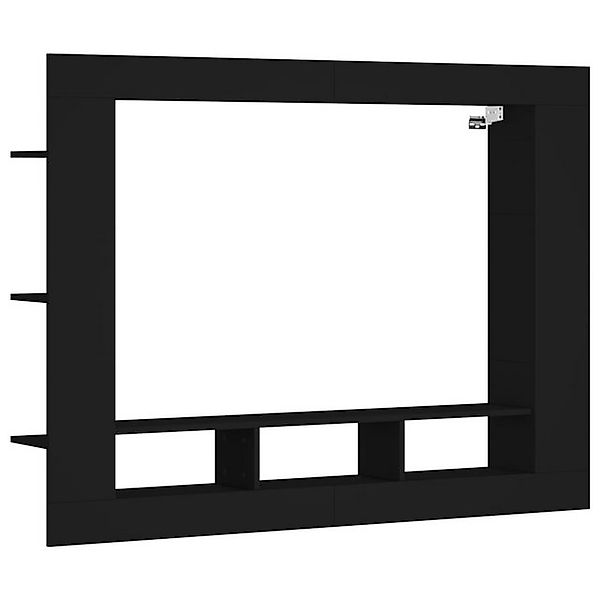 vidaXL Schrankmodule TV-Schrank Schwarz 152x22x113 cm Holzwerkstoff günstig online kaufen