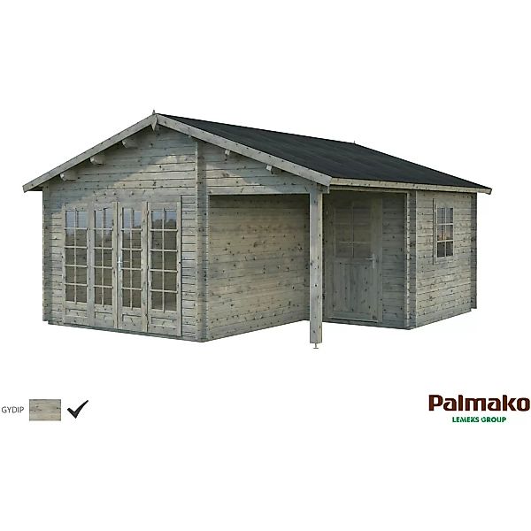 Palmako Irene Holz-Gartenhaus Grau Satteldach Tauchgrundiert 530 cm x 550 c günstig online kaufen