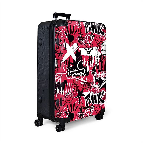 NoBoringSuitcases.com© Hartschalen-Trolley Graffiti-Kunstwerk auf rosa Hint günstig online kaufen