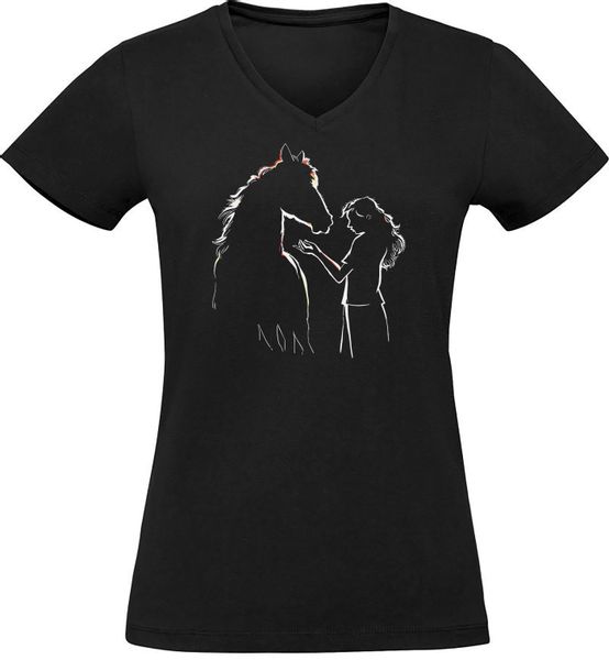 MyDesign24 T-Shirt Damen Pferde Print Shirt günstig online kaufen