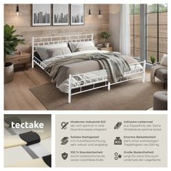 tectake Bettgestell Metallbett, robustes Stahlgestell günstig online kaufen
