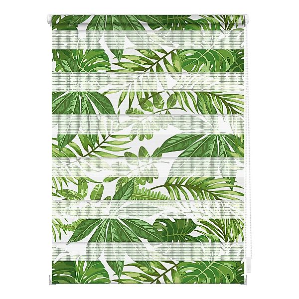 Doppelrollo Duo Blätter grün B/L: ca. 60x150 cm günstig online kaufen