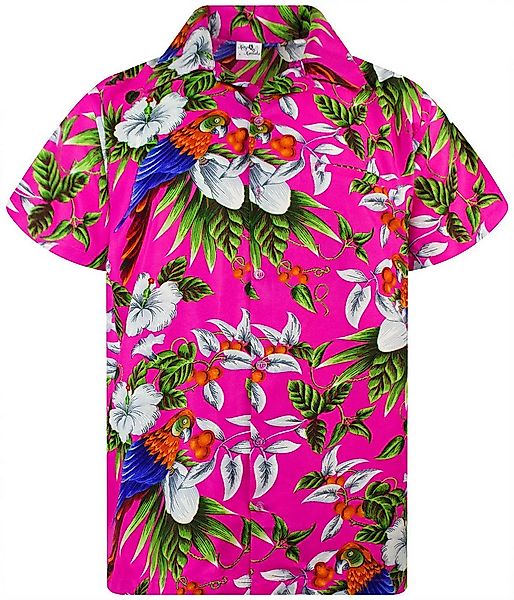 King Kameha Hawaiihemd Cherry Parrot Funky Hawaii-Hemd Herren Kurzarm Front günstig online kaufen