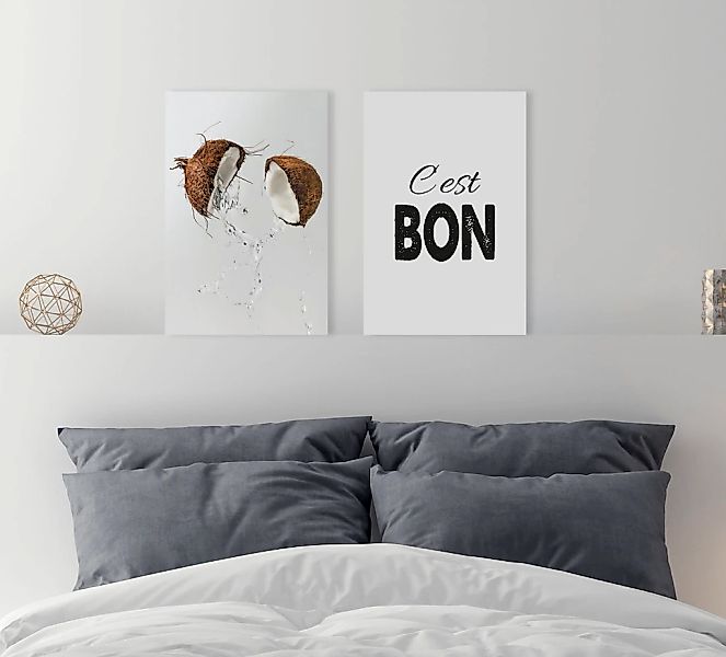 queence Leinwandbild »Spruch C'est Bon«, Kunst-Modern-Spa-Spa Bilder-Sprüch günstig online kaufen