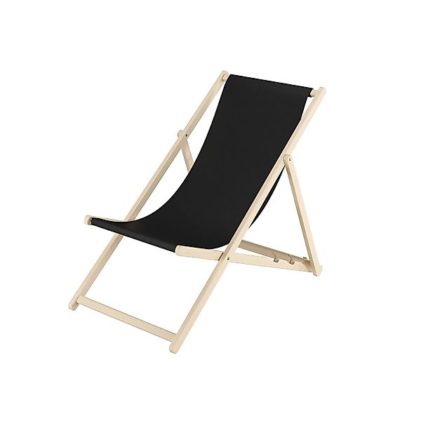 Erst-Holz Gartenliege Strandstuhl Holzstuhl aus Buche 10-100 Schwarz günstig online kaufen