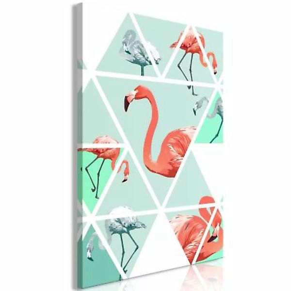 artgeist Wandbild Geometric Flamingos (1 Part) Vertical mehrfarbig Gr. 40 x günstig online kaufen