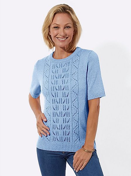 Witt Strickpullover Ajour-Pullover Kurzarm Ajour, Bouclé günstig online kaufen