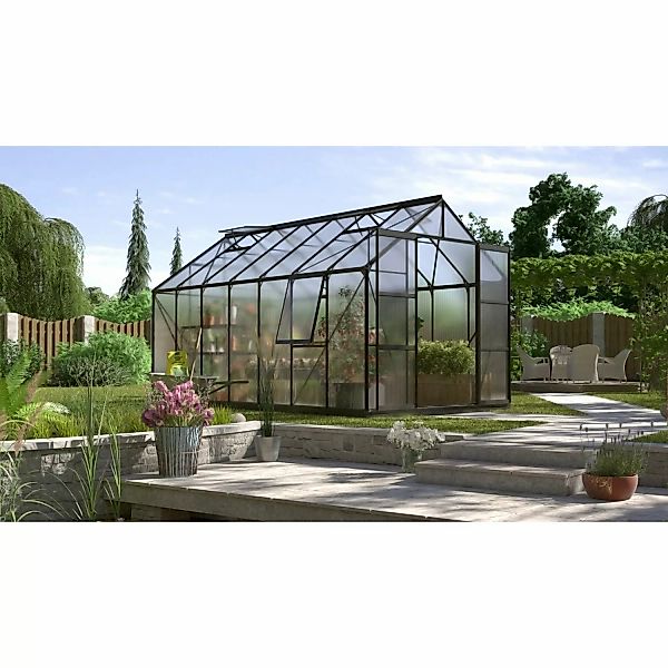 Vitavia Gewächshaus Jupiter 11500 Schwarz 11,5 m² inkl. Fundament günstig online kaufen