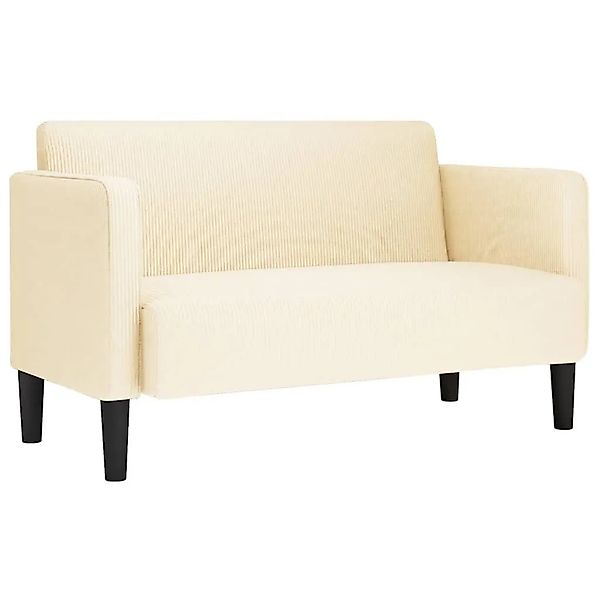 vidaXL Zweisitzer-Sofa Creme 109 cm Cordstoff 4100524 günstig online kaufen