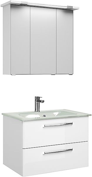 Saphir Badmöbel-Set Trentino 2-teilig Glas-Waschtisch, Spiegelschrank günstig online kaufen