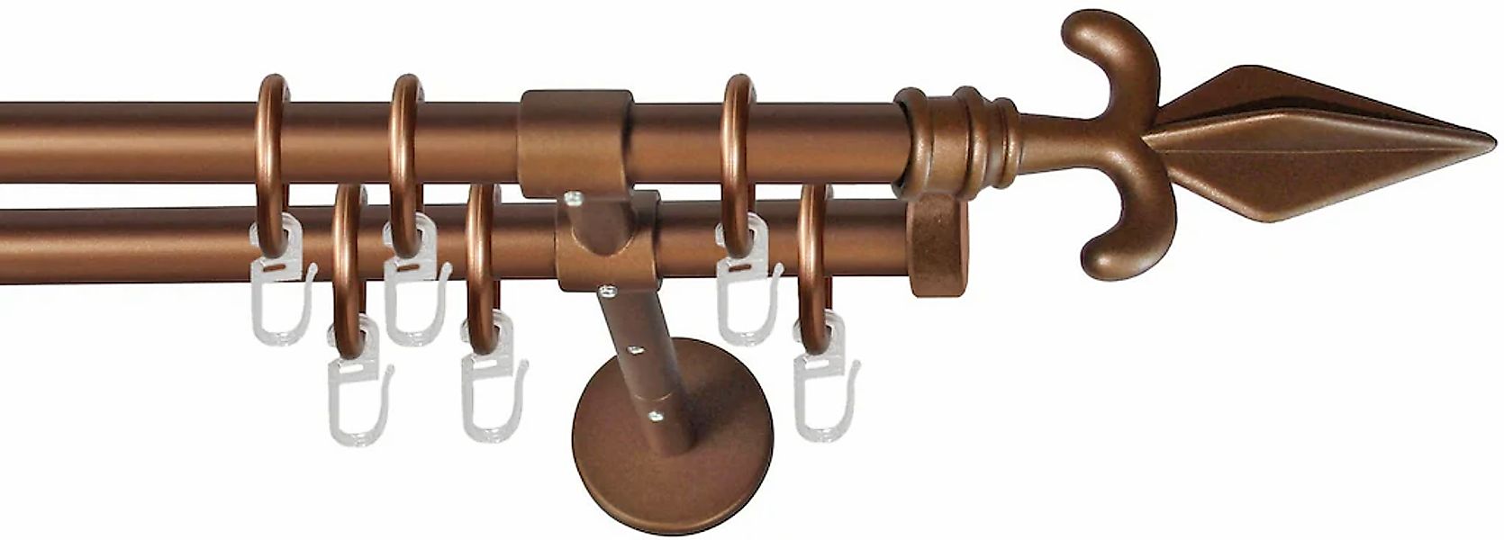 GARESA Gardinenstange "RUSTIKA" Ø 16 mm 2 läufig-läufig Wunschmaßlänge rust günstig online kaufen