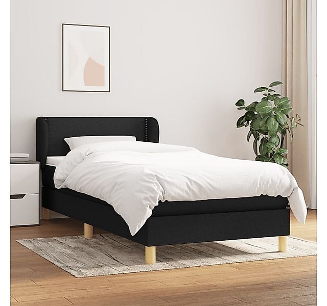 vidaXL Boxspringbett Boxspringbett mit Matratze Schwarz 90x200 cm Stoff Bet günstig online kaufen