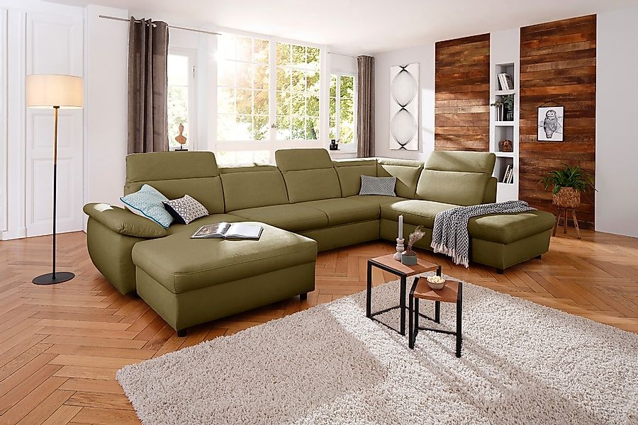 Home affaire Wohnlandschaft "Mauritius U-Form" mit Kopfteil- und Armlehnver günstig online kaufen