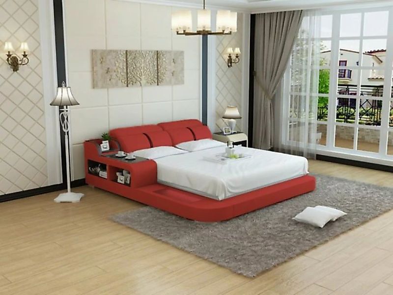JVmoebel Multimediabett Design Leder Bett Luxus Polster Betten Doppel Moder günstig online kaufen