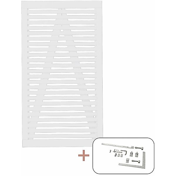Plus Holz Einzeltor Tokyo Nadelholz Weiß 100 cm x 180 cm günstig online kaufen