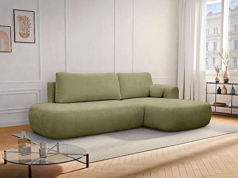 Ecksofa mit Schlaffunktion - Ecke rechts - Strukturstoff - Khaki - BROCARO günstig online kaufen