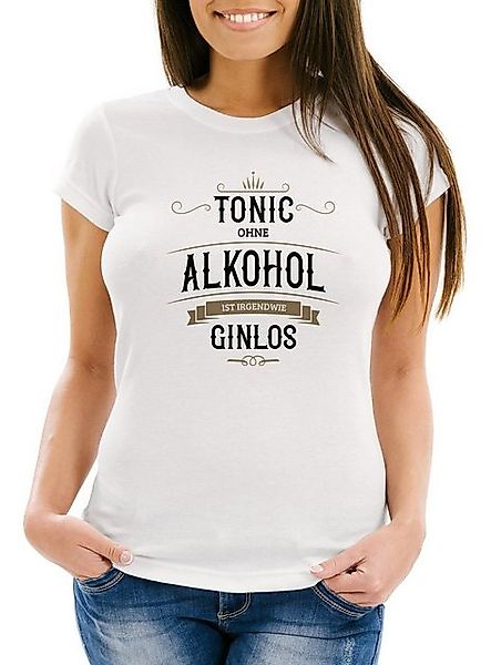 MoonWorks Print-Shirt Damen T-Shirt Tonic ohne Alkohol ist irgendwie Ginlos günstig online kaufen