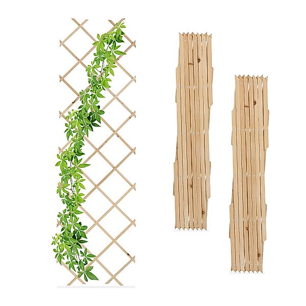 relaxdays Rankgitter Ausziehbares Rankgitter Holz 3er günstig online kaufen