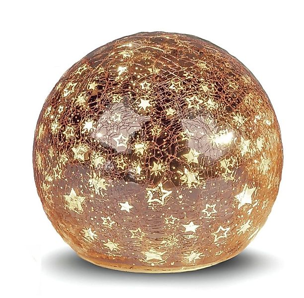 formano LED Dekolicht Glas-Kugel Sterne Rose-Gold 15 cm Timer 6h/18h Weihna günstig online kaufen