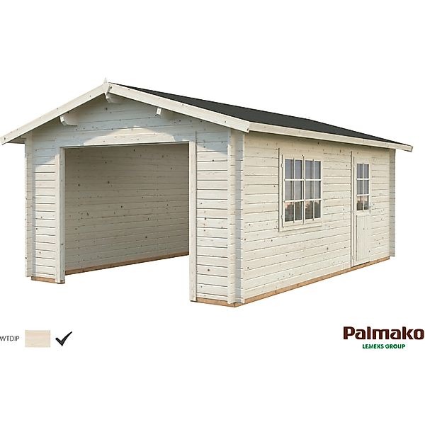 Palmako Holzgarage Roger ohne Tor Klar tauchgrundiert 360 cm x 550 cm günstig online kaufen