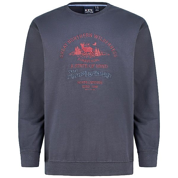 North Sweatshirt mit Stickerei Farbe blau Größe: 4XL günstig online kaufen