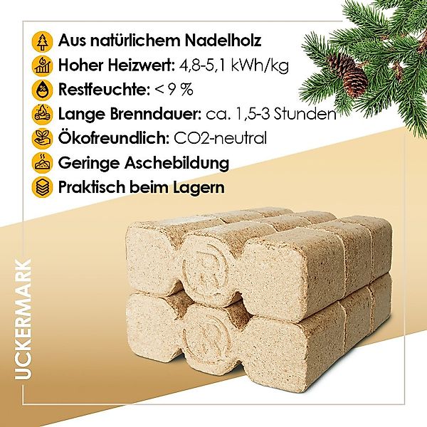 JSM-Brennholz Holzbriketts Uckermark Holzbriketts auf Palette, günstig online kaufen