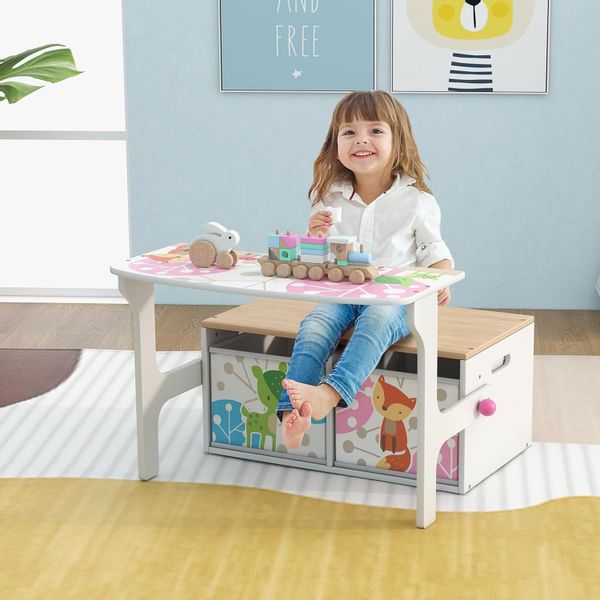 KOMFOTTEU Kindertisch, 3 in 1 Kinderbank, günstig online kaufen