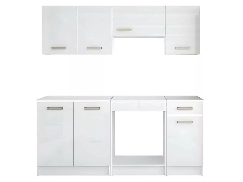 Küchenzeile - mit Arbeitsplatte 180 cm - Weiß glänzend - TRATTORIA günstig online kaufen