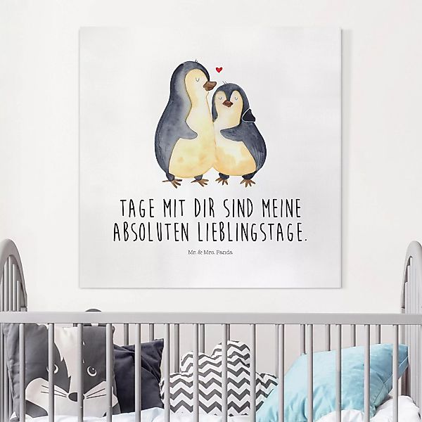 Leinwandbild Mr. & Mrs. Panda - Pinguin - Lieblingstage günstig online kaufen