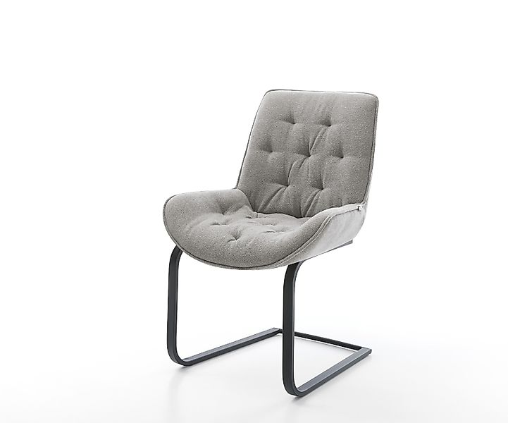 Freischwinger Taimi-Flex Strukturstoff Soft Grau Freischwinger flach Schwar günstig online kaufen