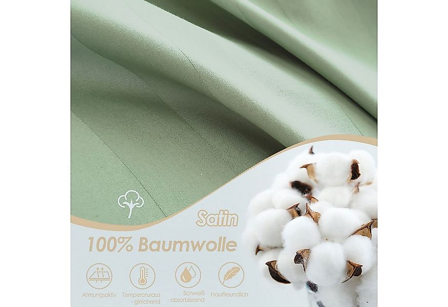 KEAYOO Kissenbezüge Satin Kissenbezug, (2 Stück), 100% Baumwolle mit Reißve günstig online kaufen