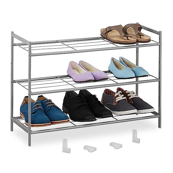 relaxdays Schuhregal Erweiterbares Schuhregal 3 Ebenen, günstig online kaufen