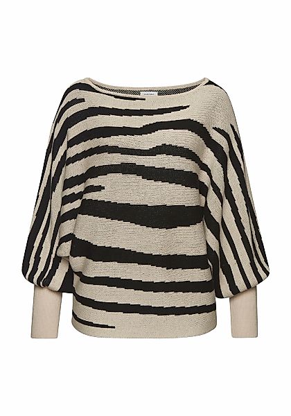 LASCANA Strickpullover mit Zebramuster, Jaquardpullover, Fledermausärmel, m günstig online kaufen