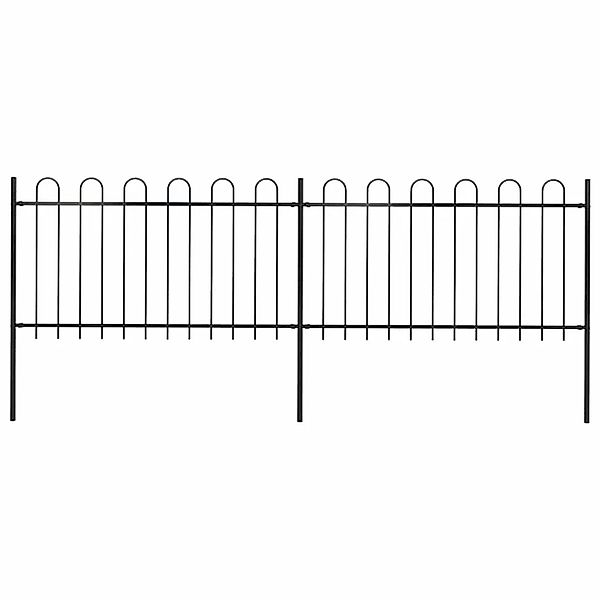 vidaXL Gartenzaun mit Rundbogen Stahl 359 x 100 cm Schwarz 277657 günstig online kaufen