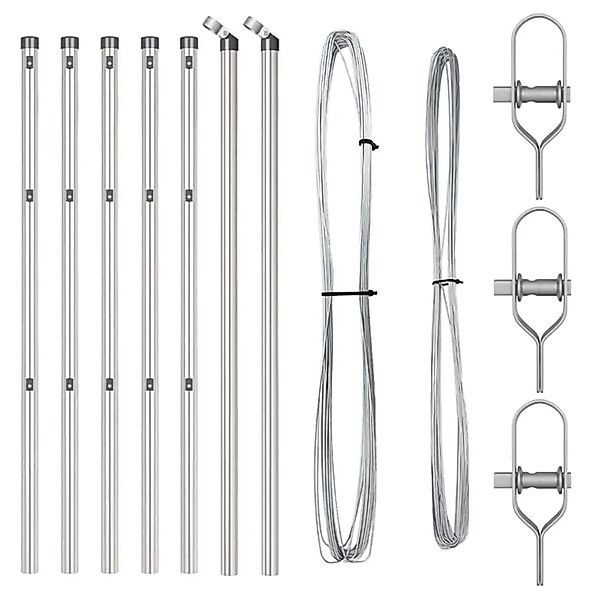 vidaXL Zaunpfosten 7 Stk Silber Stahl 42004218 günstig online kaufen