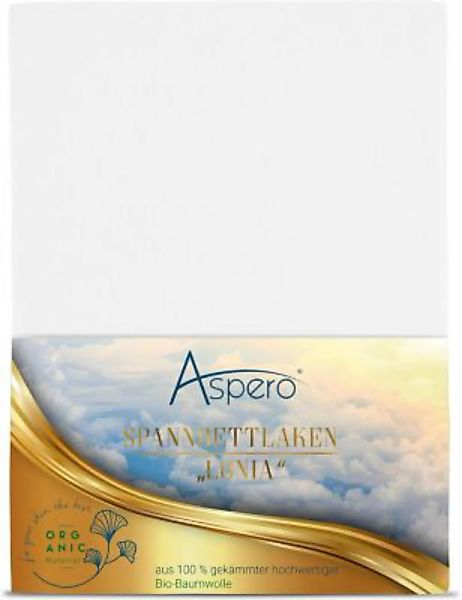 Aspero® Bio-Baumwoll Spannbettlaken Minas Bettlaken weiß Gr. 90-100 x 200 günstig online kaufen