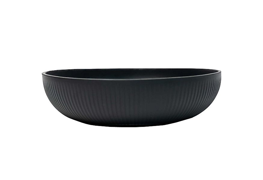 VIVANNO Pflanzschale Fiberglas PLANA Schale - Skandianthrazit Geriffelt (1 günstig online kaufen