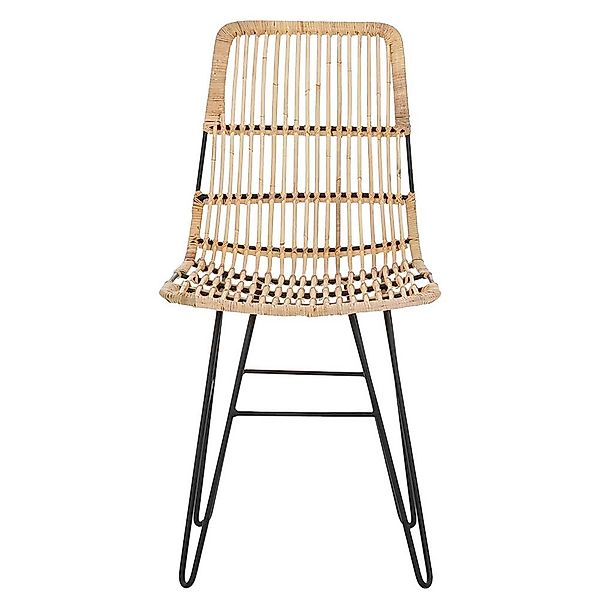 Rattan Stühle in Beige Metallgestell (2er Set) günstig online kaufen