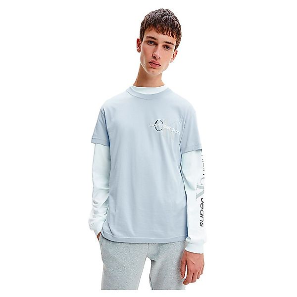 Calvin Klein Jeans Two Tone Monogram Kurzärmeliges T-shirt S Bayshore Blue günstig online kaufen
