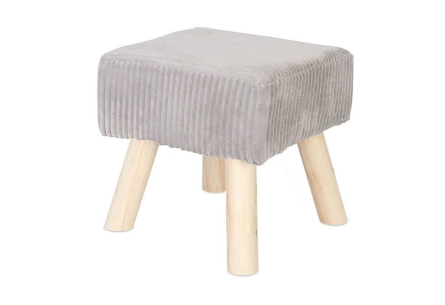 relaxdays Sitzhocker Hocker Cord, Hellgrau günstig online kaufen