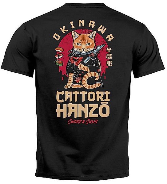 Neverless Print-Shirt Herren T-Shirt Rückendruck Brustlogo Cattori Hanzo Ja günstig online kaufen